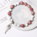 Feather Bracelet with Stones in Silver