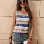 Zeagoo Pleated Tank Tops Loose Fit V Neck Sleeveless Tops
