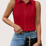 Zeagoo Sleeveless Blouses Summer Casual Button Down Shirts