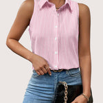 Zeagoo Sleeveless Blouses Summer Casual Button Down Shirts