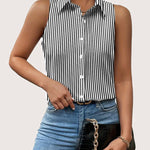 Zeagoo Sleeveless Blouses Casual Button Down Flower Tank Tops
