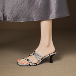 Jessa Snake Print Sandals
