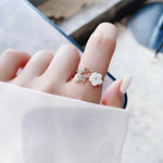 Wildflower with Zirconia Adjustable Ring in Gold