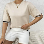 Zeagoo Knit Short Sleeve Tops
