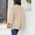 Zeagoo Open Front Oversized Batwing Sleeve Knit Cardigan