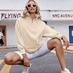 Zeagoo Women Sweatshirts Quarter Zip Stand Collar Pullovers Fleece Workout Hoodies Y2K Clothes