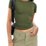 Zeagoo Short Sleeve Stretchy Bodycon Basic Tee Tops