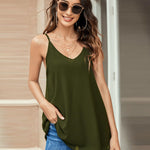 Zeagoo V-Neck Chiffon Spaghetti Strap Tank Top