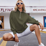 Zeagoo Women Sweatshirts Quarter Zip Stand Collar Pullovers Fleece Workout Hoodies Y2K Clothes