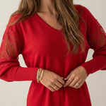 Eva - Vestido Elegante en Encaje con Escote en V