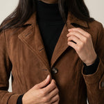 Teresa - Abrigo de Ante Estilo Vintage