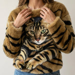 Isabel - Jersey Cálido con Estampado de Gato