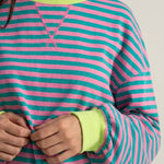 Isabella - Camiseta Manga Larga a Rayas con Cuello Redondo