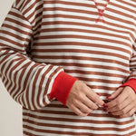 Isabella - Camiseta Manga Larga a Rayas con Cuello Redondo