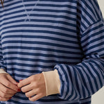 Isabella - Camiseta Manga Larga a Rayas con Cuello Redondo