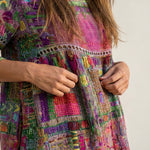 Manuela - Vestido Denim con Patchwork Étnico