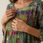Manuela - Vestido Denim con Patchwork Étnico
