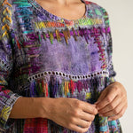 Manuela - Vestido Denim con Patchwork Étnico