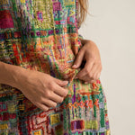 Manuela - Vestido Denim con Patchwork Étnico