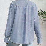 Zeagoo Printed Lantern Long Sleeve Blouse