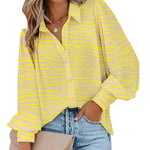 Zeagoo Printed Lantern Long Sleeve Blouse