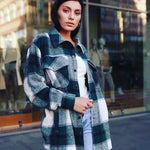 Zeagoo Plaid Shacket Jacket Button Down Trench Coats