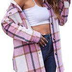 Zeagoo Plaid Shacket Jacket Button Down Trench Coats