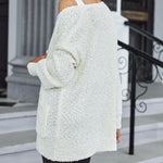 Zeagoo Women's 2023 Fall Winter Popcorn Cardigan Open Front Batwing Sleeve Oversized Chunky Knit Sweater with Pockets