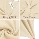 Twist Front Knitted Bodycon Dress - Zeagoo (Us Only)