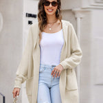Zeagoo Women's Cardigan for Women Long Sleeve Knit Cardigan with Hood Open Front Sweater Coat Outwear with Pockets