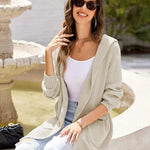 Zeagoo Women's Cardigan for Women Long Sleeve Knit Cardigan with Hood Open Front Sweater Coat Outwear with Pockets