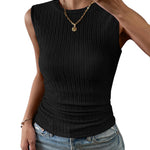 Zeagoo High Neck Tank Top Casual Ribbed Knit Shirts