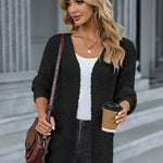 Zeagoo Women's 2023 Fall Winter Popcorn Cardigan Open Front Batwing Sleeve Oversized Chunky Knit Sweater with Pockets