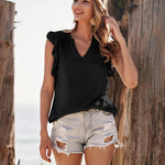 Zeagoo Women's Casual Print Ruffle Sleeve Summer Tops