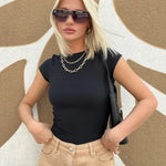 Zeagoo Short Sleeve Stretchy Bodycon Basic Tee Tops