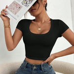 Zeagoo Short Sleeve Square Neck T Shirt