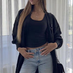 Zeagoo Women's 2023 Fall Winter Oversized Cardigan Long Sleeve Split Open Front Sweater Chunky Knit Long Duster