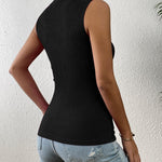 Zeagoo High Neck Tank Top Casual Ribbed Knit Shirts