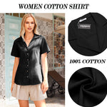 Zeagoo Women's Button Down Short Sleeve Blouse