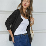 Zeagoo Women's Button Down Crochet Sweater Cardigan