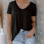 Zeagoo Women's Chest Pocket T Shirt Blouses Tops