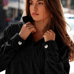 Zeagoo Women's Corduroy Tops for Women Lapel V Neck Shirts Long Sleeve Blouses Casual Sweatsuit with Pockets