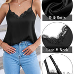 Zeagoo Satin Camisole for Women 2 PCS Lace Tank Top