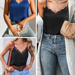 Zeagoo Satin Camisole for Women 2 PCS Lace Tank Top