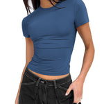 Zeagoo Short Sleeve Stretchy Bodycon Basic Tee Tops