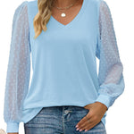 Zeagoo Women's Blouses Dressy Casual V Neck Top