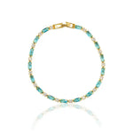Gold Zircon Turquoise Stone Bracelet