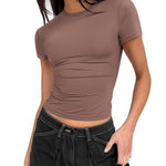 Zeagoo Short Sleeve Stretchy Bodycon Basic Tee Tops