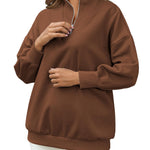 Zeagoo Women Sweatshirts Quarter Zip Stand Collar Pullovers Fleece Workout Hoodies Y2K Clothes
