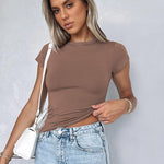 Zeagoo Short Sleeve Stretchy Bodycon Basic Tee Tops